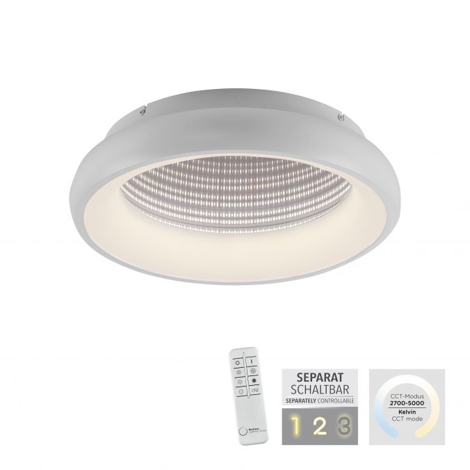 Paul Neuhaus LED Deckenleuchte weiß mit Tunneleffekt dimmbar Fernbedienung CCT