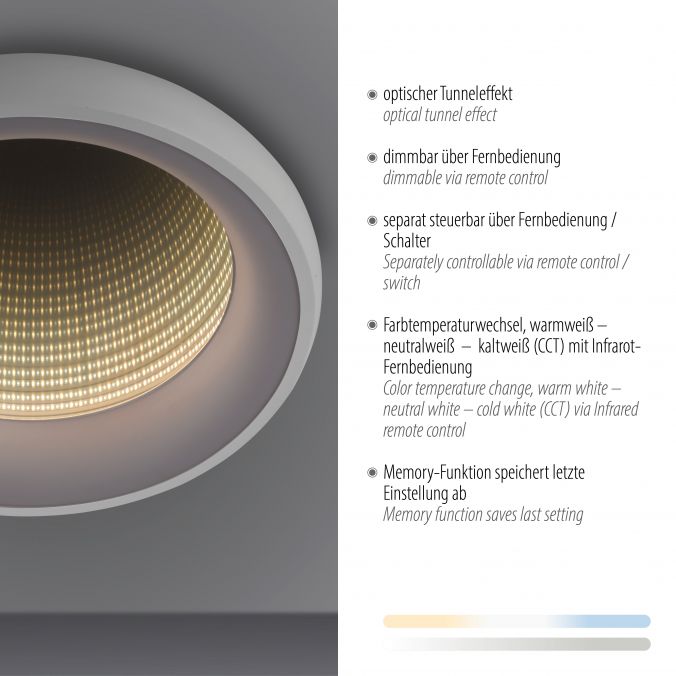 Paul Neuhaus LED Deckenleuchte weiß mit Tunneleffekt dimmbar Fernbedienung CCT Bis zu 65% Rabatt