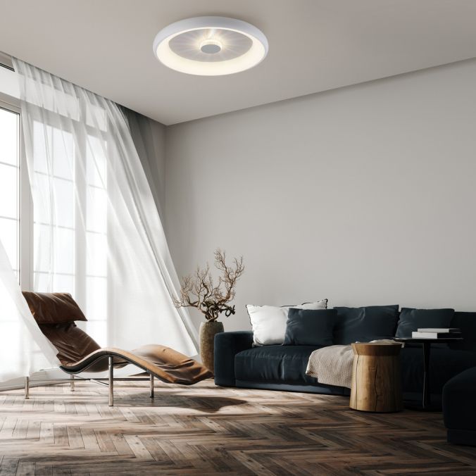 Paul Neuhaus LED Deckenleuchte weiß 61x61 rund Kristalleffekte dimmbar steuerbar CCT Vierteljährliche Förderung