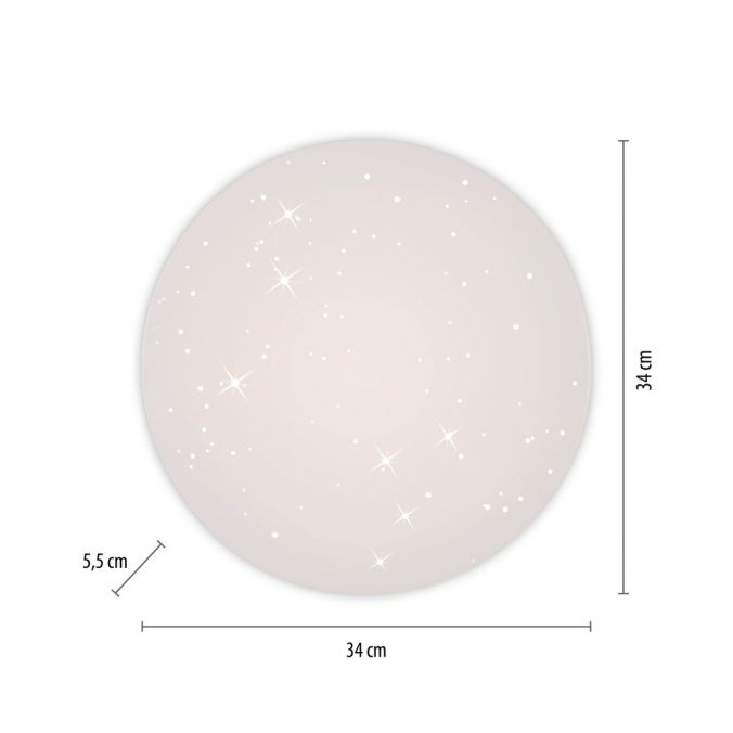 Paul Neuhaus LED Deckenleuchte D=34cm weiß Sternenhimmeloptik zeitloses Design warmweiß Nur noch ein Tag übrig