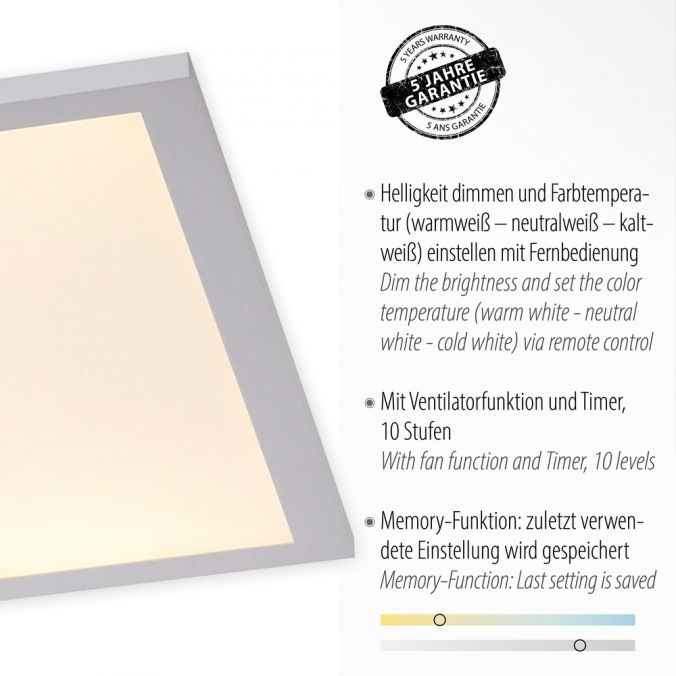 Paul Neuhaus LED Deckenleuchte Ventilator weiß Fernbedienung dimmbar warmweiß kaltweiß Super Rabatt