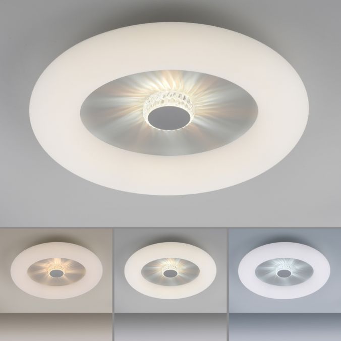 Paul Neuhaus LED Deckenleuchte weiß rund 50x50 Kristalleffekte dimmbar steuerbar CCT Speichern exportieren