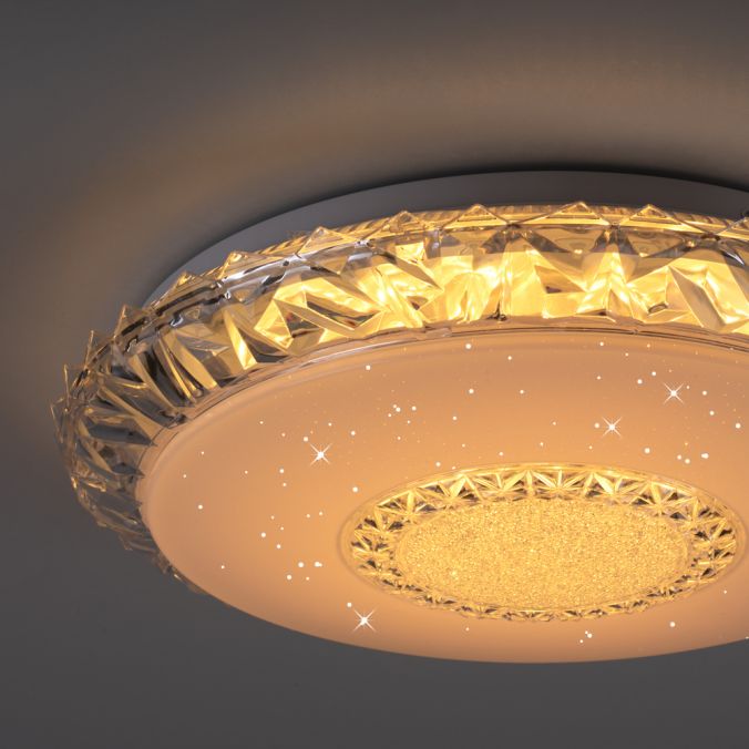 Paul Neuhaus LED Deckenleuchte, transparent, rund, CCT, RGB, Fernbedienung zollfrei