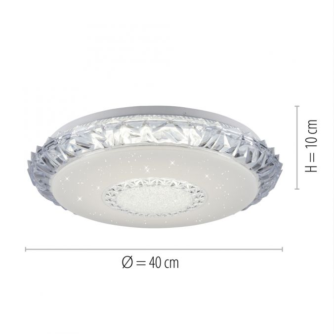 Paul Neuhaus LED Deckenleuchte, transparent, rund, CCT, RGB, Fernbedienung zollfrei