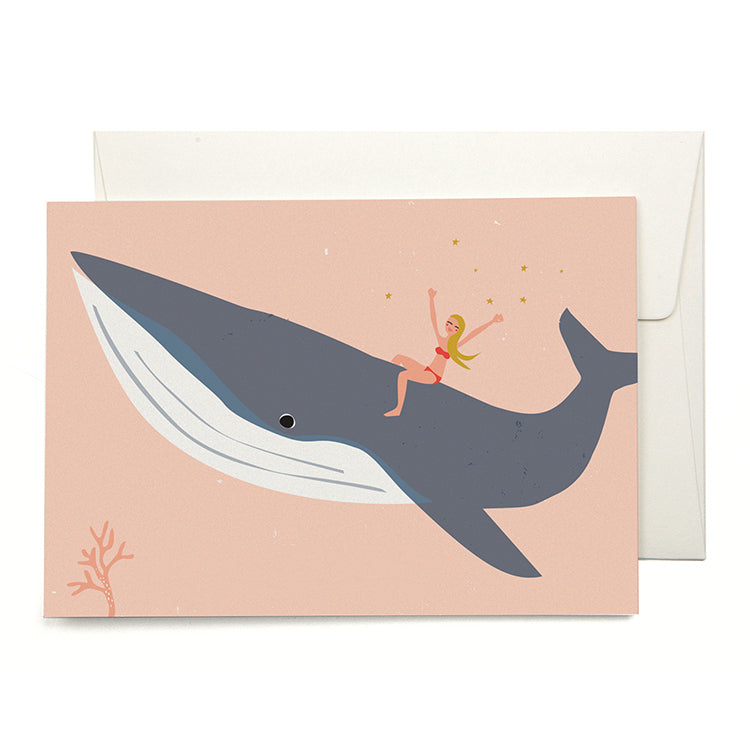 Pleased To Meet Riding with Whales Grusskarte Top Angebot
