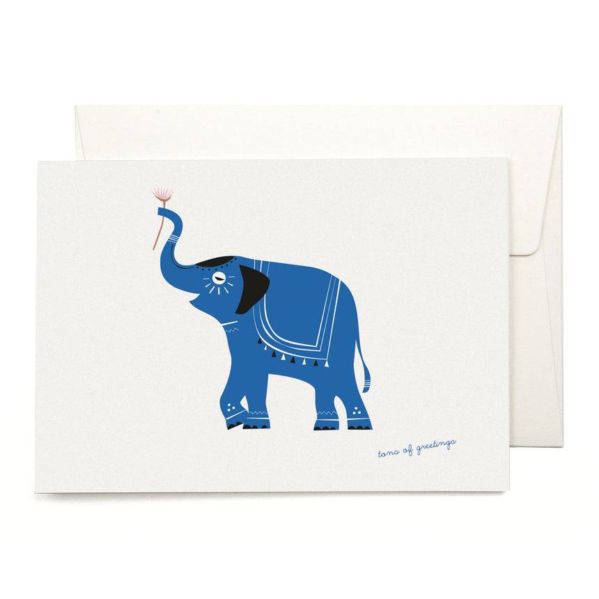 Pleased To Meet Blue Elephant Grusskarte Kostenloser Versand