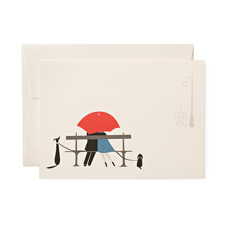 Pleased To Meet Red Umbrella Grusskarte