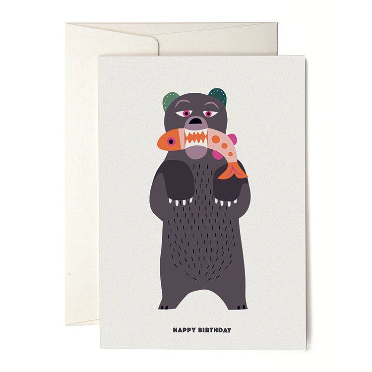 Pleased To Meet VIVA Bear + Fish Grusskarte