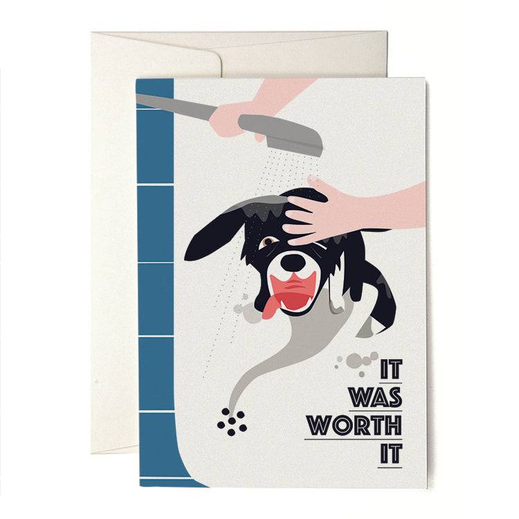 Pleased To Meet Shower Dog Grusskarte