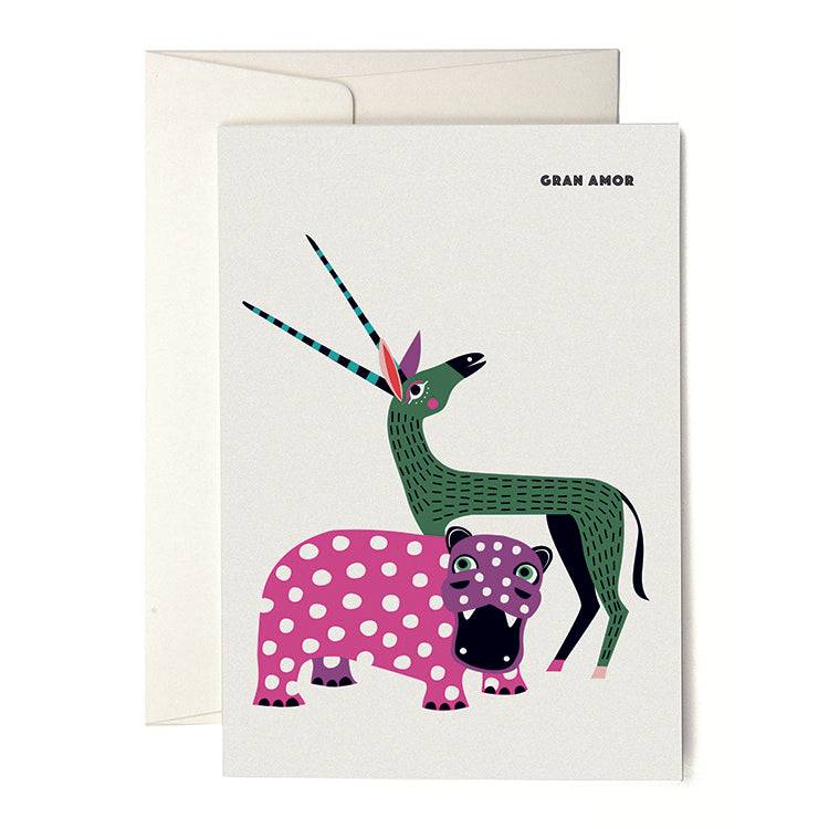 Pleased To Meet VIVA Hippo & Antilope Grusskarte