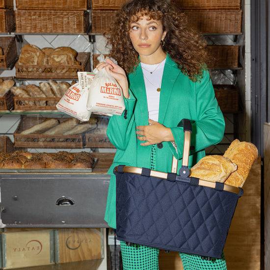 Reisenthel carrybag frame rhombus midnight gold (Einkaufskorb,dunkelblau) Exklusivangebot