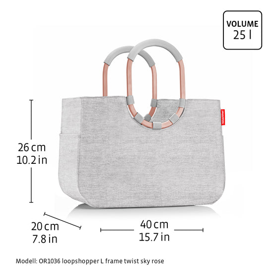 Reisenthel loopshopper L twist silver (Einkaufstasche,grau) Jubiläumsangebot