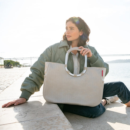 Reisenthel loopshopper L herringbone sand (Einkaufstasche,hellbraun) Schlussverkauf