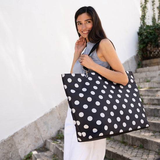 Reisenthel shopper XL dots white (Strandtasche,schwarz) Riesige Rabatte
