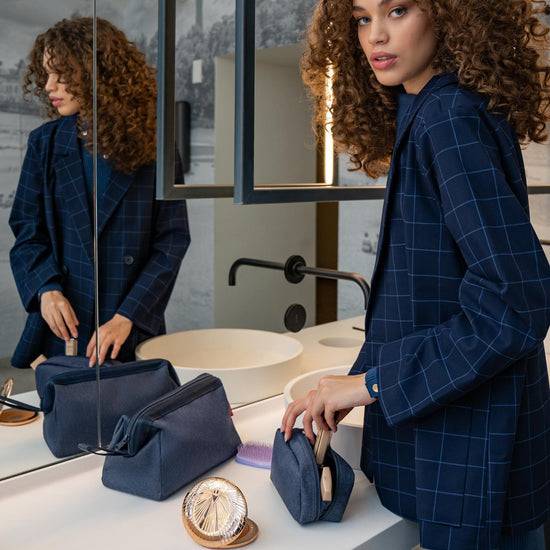 Reisenthel travelcosmetic herringbone dark blue (Kulturbeutel,dunkelblau) zollfrei