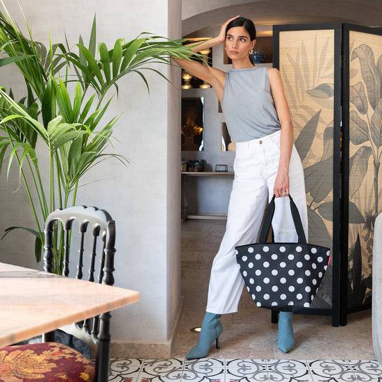 Reisenthel shopper M dots white (Handtasche,schwarz) Vierteljährliche Förderung