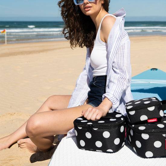 Reisenthel coolerbag S pocket dots white (Kühltasche,schwarz) Auslauf