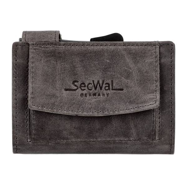 SecWal Kartenetui mit Münzfach Druckknopf Geldbörse aus Leder Wochenangebot