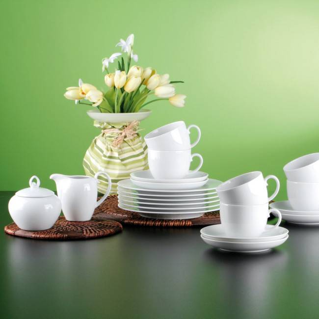 Seltmann Weiden Rondo/Liane Kaffeeservice 18-teilig weiss VIP-Rabatte