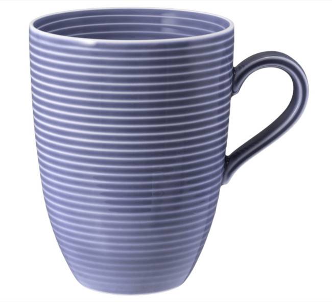 Seltmann Weiden Beat Becher mit Henkel 0,35 l mit Relief Color Glaze Fliederblau