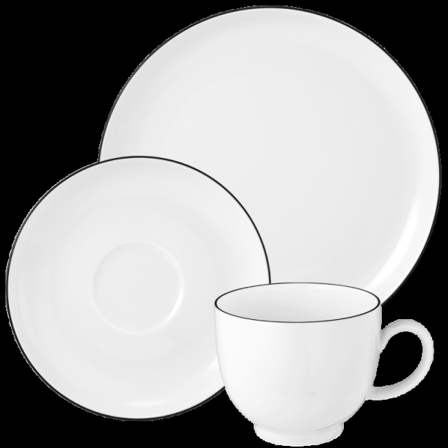 Seltmann Weiden Lido Kaffeeservice 18-tlg. Black Line