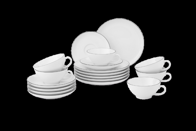 Seltmann Weiden Lido Teeservice 18-teilig A kleine Tassen Black Line