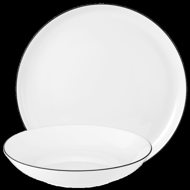 Seltmann Weiden Lido Tafelservice 12-tlg. Black Line
