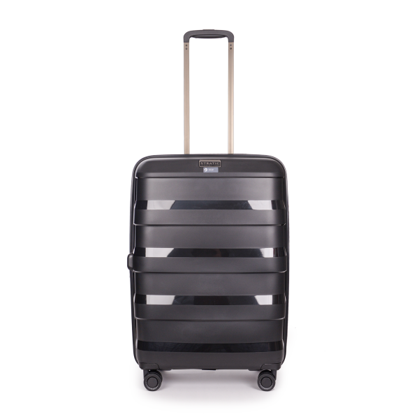 Stratic STRAW + - Koffer-Set 3-teilig Hartschalen-Koffer (S, M, L), 4 Rollen, TSA Schloss, umweltfreundlich black Super Sparpreis